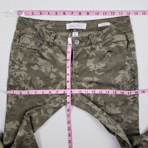 Kenneth Cole Reaction Camo Skinny Jeans Olive Green Army Green Size 27 - Picture 7 of 16